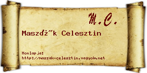 Maszák Celesztin névjegykártya